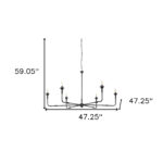 Black Candle Style Six Light Metal Dimmable Chandelier - Image 5