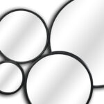Set Of Eight Black Metal Round Cojoined Accent Mirrors - Image 7