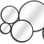 Set Of Eight Black Metal Round Cojoined Accent Mirrors - Image 6