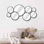 Set Of Eight Black Metal Round Cojoined Accent Mirrors - Image 12