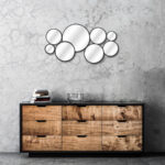 Set Of Eight Black Metal Round Cojoined Accent Mirrors - Image 11
