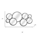 Set Of Eight Black Metal Round Cojoined Accent Mirrors - Image 14