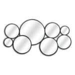 Set Of Eight Black Metal Round Cojoined Accent Mirrors - Image 3