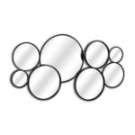 Set Of Eight Black Metal Round Cojoined Accent Mirrors - Image 5