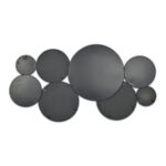 Set Of Eight Black Metal Round Cojoined Accent Mirrors - Image 4