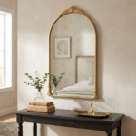 34" Gold Metal Arch Accent Mirror - Image 10