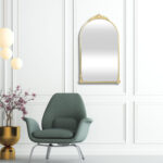 34" Gold Metal Arch Accent Mirror - Image 9