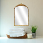 16" Gold Metal Arch Accent Mirror - Image 9