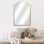 32" Gold Metal Beaded Arch Accent Mirror - Image 10