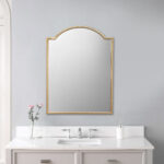 32" Gold Metal Beaded Arch Accent Mirror - Image 9