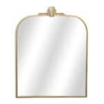 31" Gold Metal Art Deco Arch Accent Mirror - Image 2