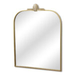 31" Gold Metal Art Deco Arch Accent Mirror - Image 4