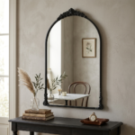 34" Black Metal Arch Accent Mirror - Image 11