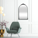 34" Black Metal Arch Accent Mirror - Image 10
