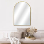 34" Gold Metal Beaded Arch Accent Mirror - Image 11