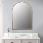 34" Gold Metal Beaded Arch Accent Mirror - Image 10