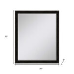 32" Dark Brown Wood Accent Mirror - Image 6