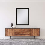 40" Dark Brown Solid Wood Framed Accent Mirror - Image 4