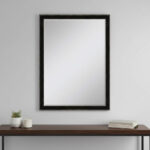 40" Dark Brown Solid Wood Framed Accent Mirror