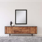 44" Dark Brown Wood Accent Mirror - Image 5