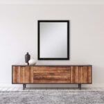 52" Dark Brown Wood Accent Mirror - Image 5