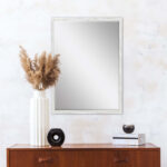 31" White Wood Accent Mirror - Image 4