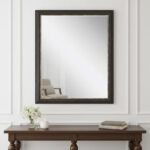 33" Dark Brown Framed Accent Mirror