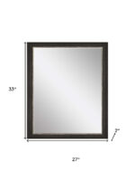 33" Dark Brown Framed Accent Mirror - Image 6