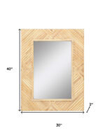 40" Light Brown Wood Accent Mirror - Image 5
