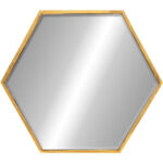 25" Gold Metal Hexagon Accent Mirror - Image 2