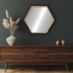 25" Gold Metal Hexagon Accent Mirror - Image 5