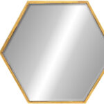 25" Gold Metal Hexagon Accent Mirror - Image 3