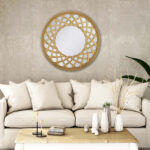 32" Gold Round Accent Mirror - Image 6