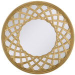 32" Gold Round Accent Mirror - Image 2