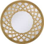 32" Gold Round Accent Mirror - Image 3
