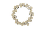 29" Beige Metal Round Accent Mirror - Image 3