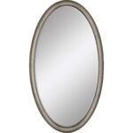 44" Silver Wood Oval Accent Mirror - Image 2