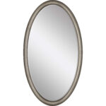 44" Silver Wood Oval Accent Mirror - Image 3