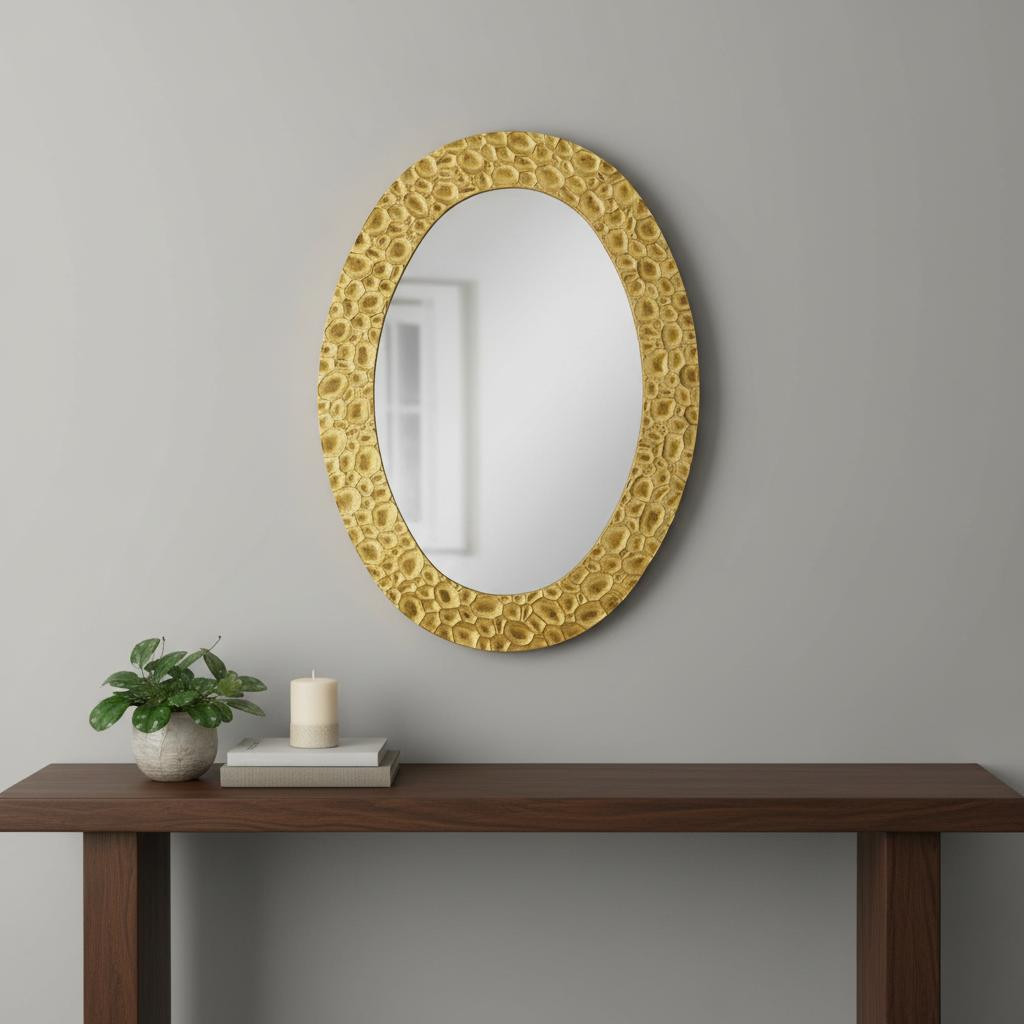 632805_7_rdlMfRGv.jpg 46" Gold Oval Accent Mirror - Image 1