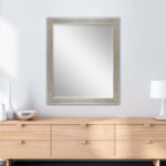 33" Silver Solid Wood Framed Accent Mirror - Image 5