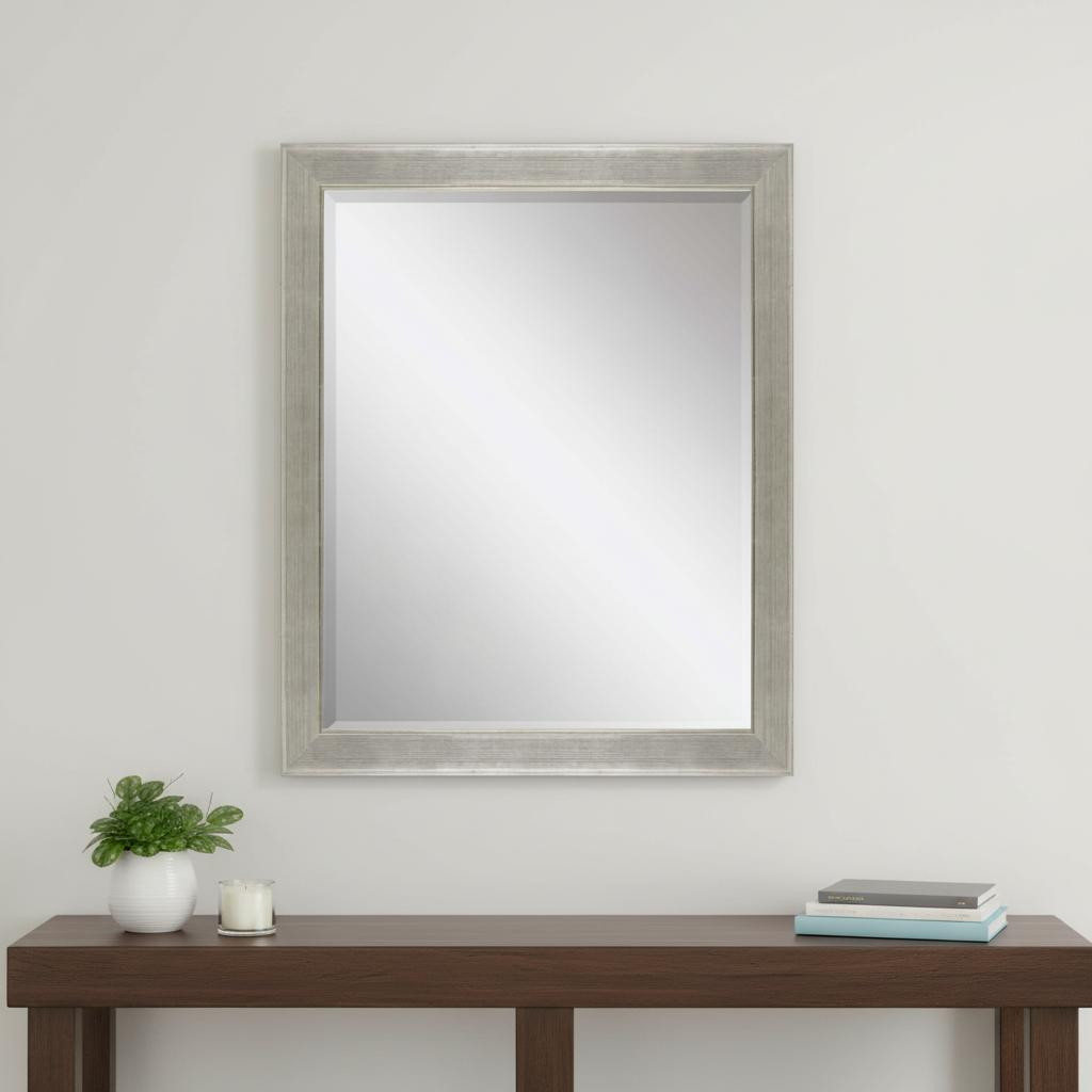632814_4_dDtgyQm7.jpg 45" Silver Solid Wood Framed Accent Mirror - Image 1