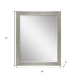 45" Silver Solid Wood Framed Accent Mirror - Image 6