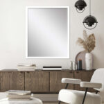 30" White Solid Wood Framed Accent Mirror - Image 5