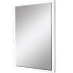 38" White Solid Wood Framed Accent Mirror - Image 3