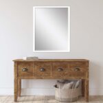 38" White Solid Wood Framed Accent Mirror - Image 6
