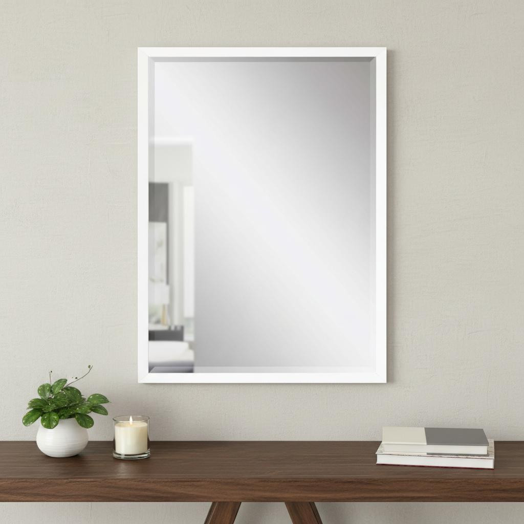 632817_7_muor0J1u.jpg 38" White Solid Wood Framed Accent Mirror - Image 1