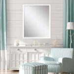 42" White Solid Wood Framed Accent Mirror - Image 5