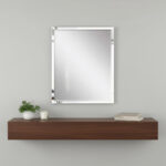 42" White Solid Wood Framed Accent Mirror