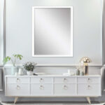 50" White Solid Wood Framed Accent Mirror - Image 6