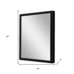 30" Black Solid Wood Framed Accent Mirror - Image 6